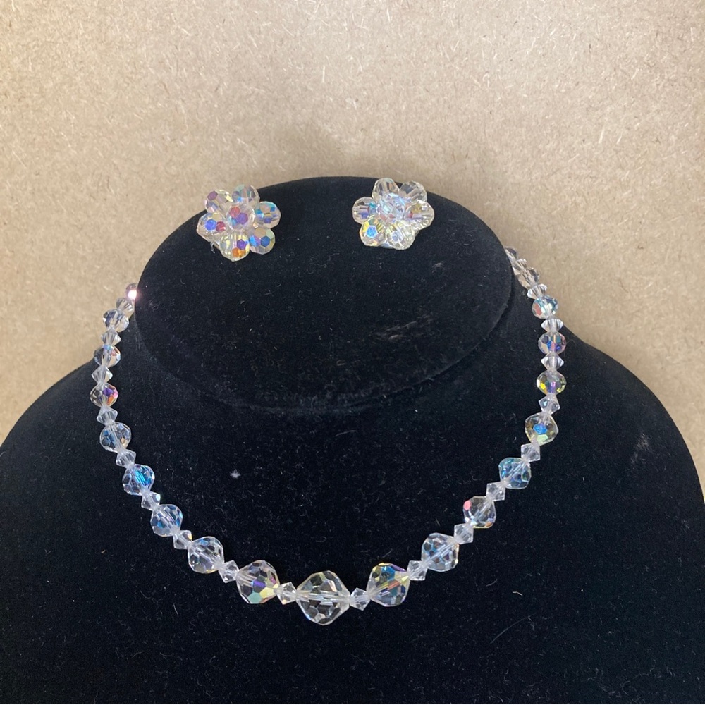 Aurora Borealis necklace and earring set